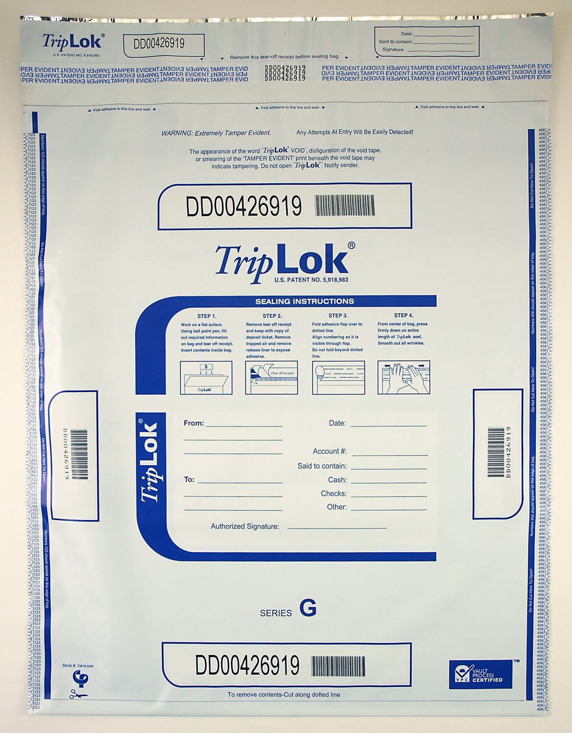 TripLok® Tamper Evident Bags