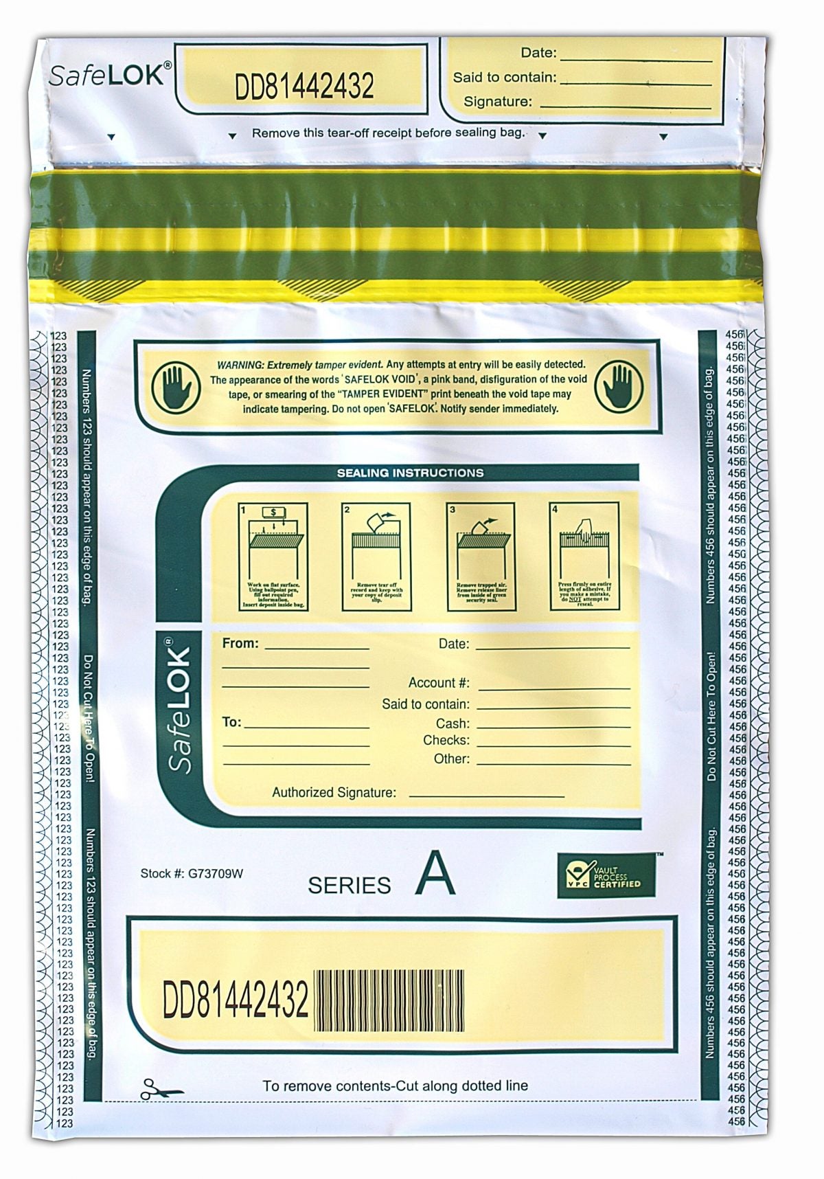 SafeLok® tamper-evident plastic bags