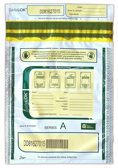 SafeLok® tamper-evident plastic bags